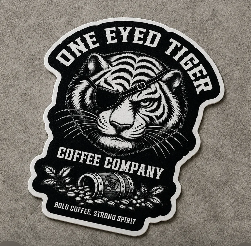 One Eyed Tiger Vinyl Sticker
