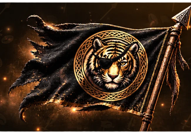 One Eyed Tiger Viking flag