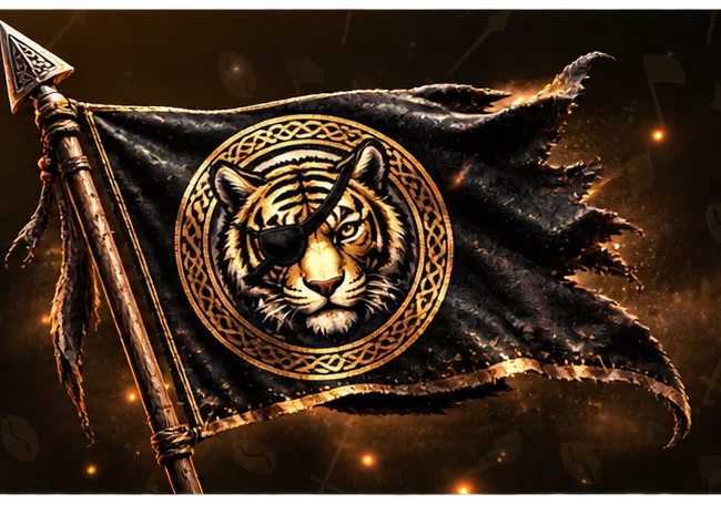 One Eyed Tiger Viking flag